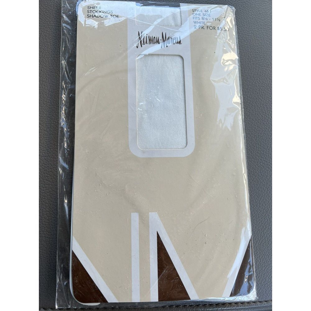 Vtg Neiman Marcus Pantyhose Sheer Style 461 One Size White NEW